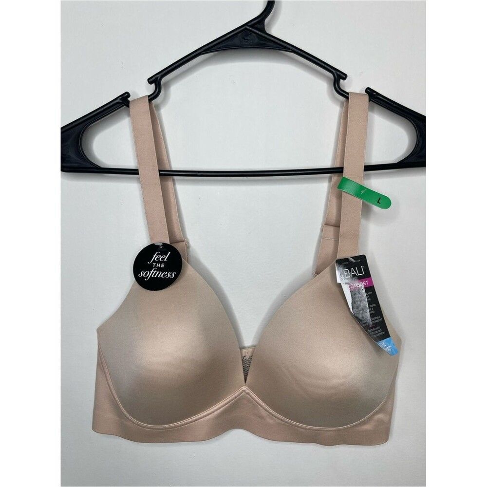 Bali Comfort Revolution Soft Touch Perfect Light Nude T-Shirt Bra Size Large
